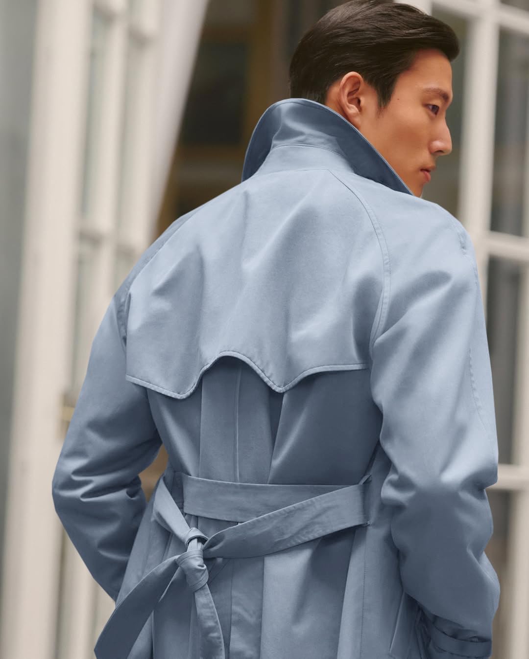 Runcati Mens Trench Coat Double Breasted Notched Lapel Casual Belted Windbreaker Fall Classic Long Jacket Overcoat - Image 2