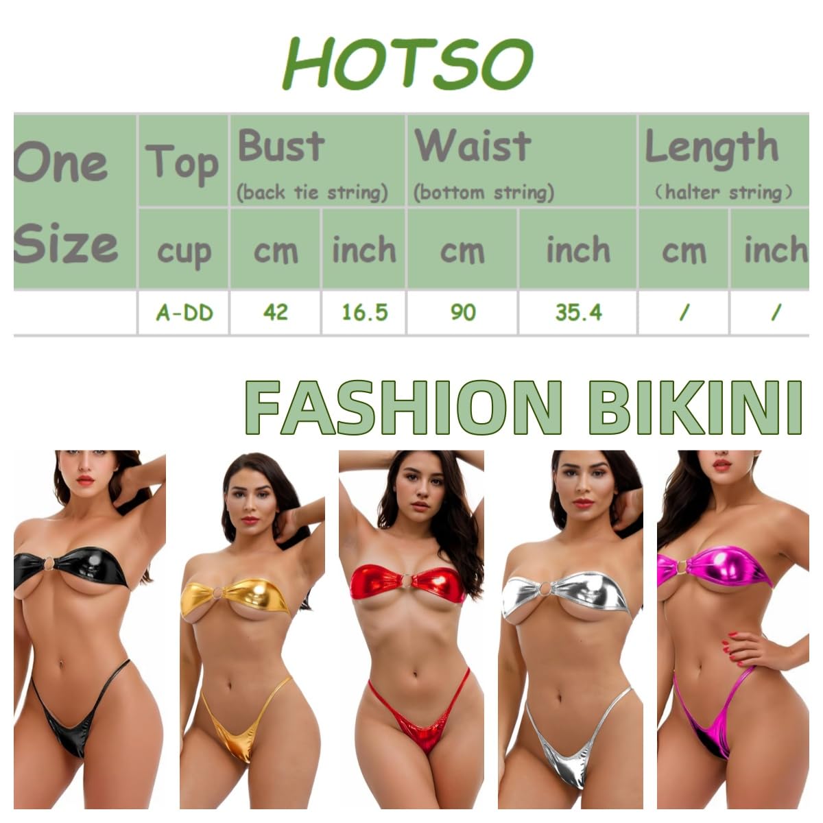 Conjunto de Bikini para Mujer, lencería de Charol, Sujetador Push-up sin Tirantes, Top Bandeau Hueco, 2 Piezas, sin Espalda, Traje de baño sin Forro.