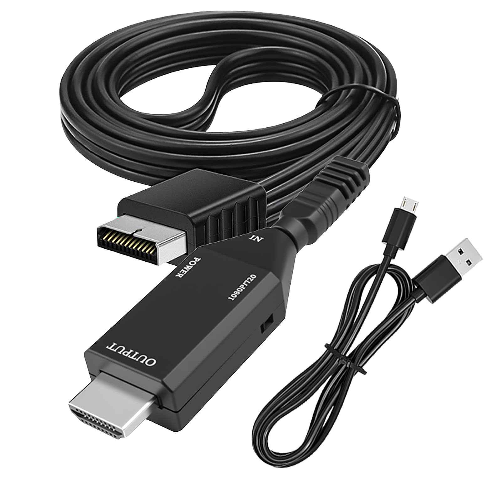 Hyperkin HDTV Cable For PS1/PS2 – Retro Gaming HDMI Adapter For PlayStation 1 & 2 (Phat & Slim) – Plug & Play Classic Games In 720p On Modern HDTVs – Clear