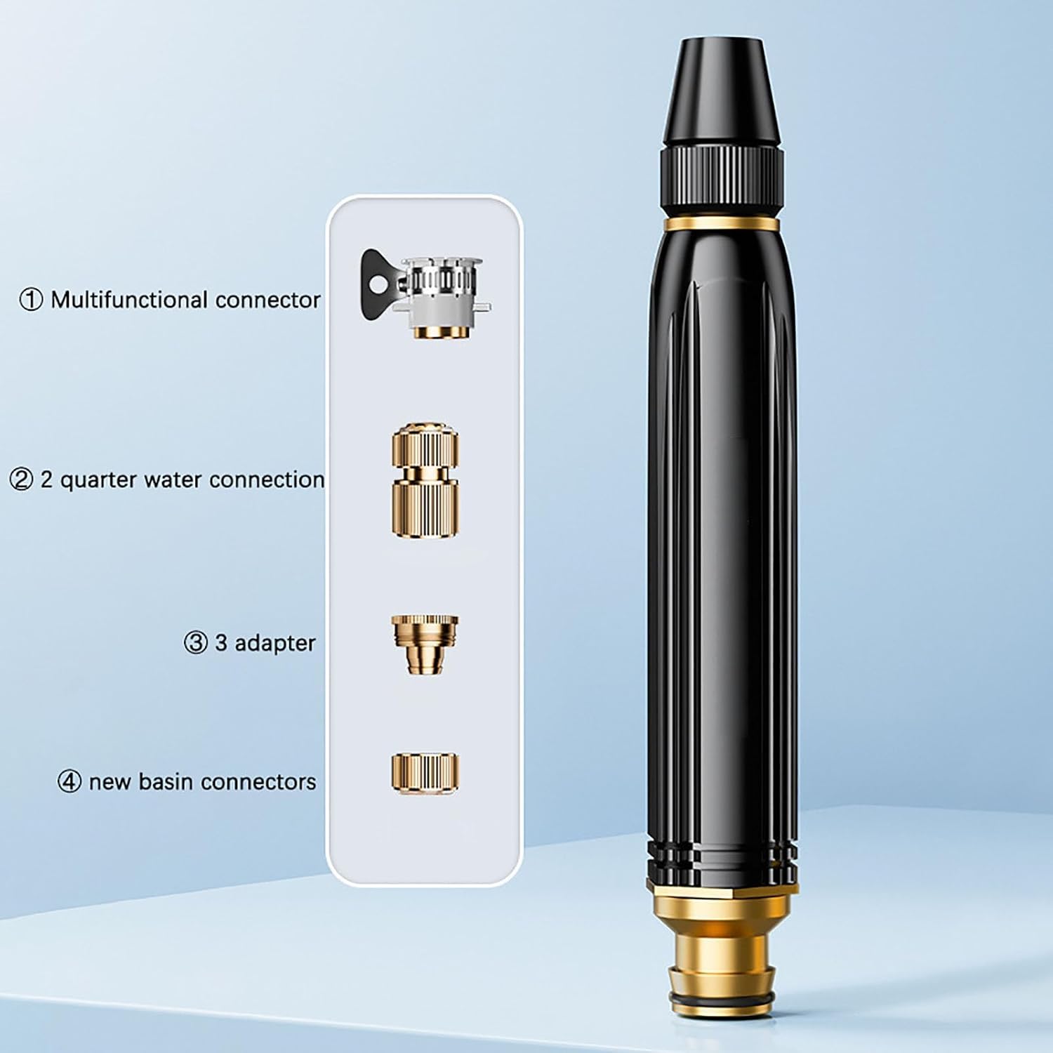 High Pressure Hose Nozzle for Garden Hose, Home Car Wash Water Gun with Adjustable Spray for Car Washing, Garden and Patio Cleaning
