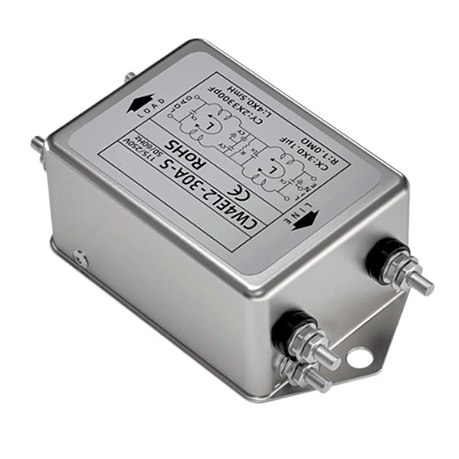 MBPAIHOP Single-phase bipolar power filter CW4EL2-S 3A/6A/10A/20A/30A circuit purifies anti-jamming bolt-type CW4L2-10A-S(CW4L2-10A-S)