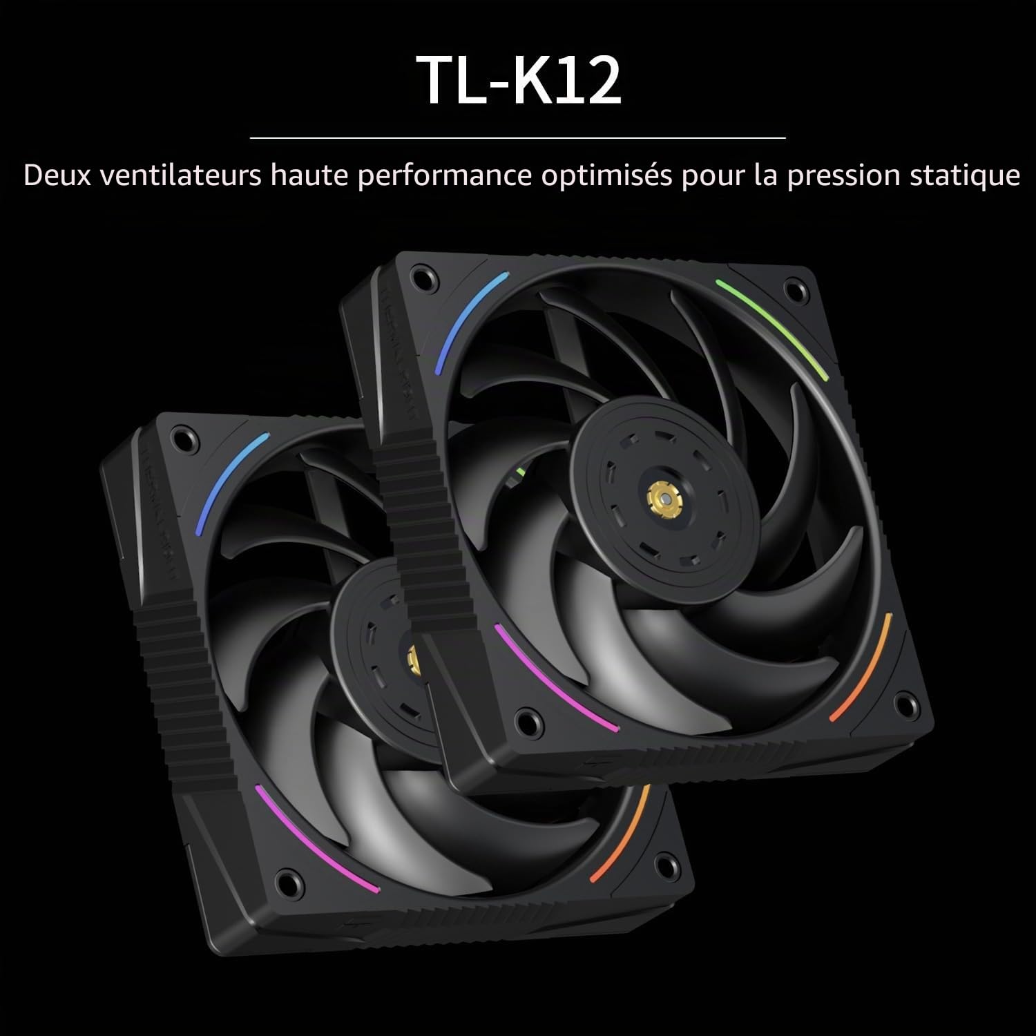 TR Peerless Assassin 120 Vision Max ARGB Black Refroidisseur d'air pour processeur, avec 2 ventilateurs TL-K12 PWM, écran magnétique de 5" (résolution 480 x 854), pour LGA1851/1700 & AM5