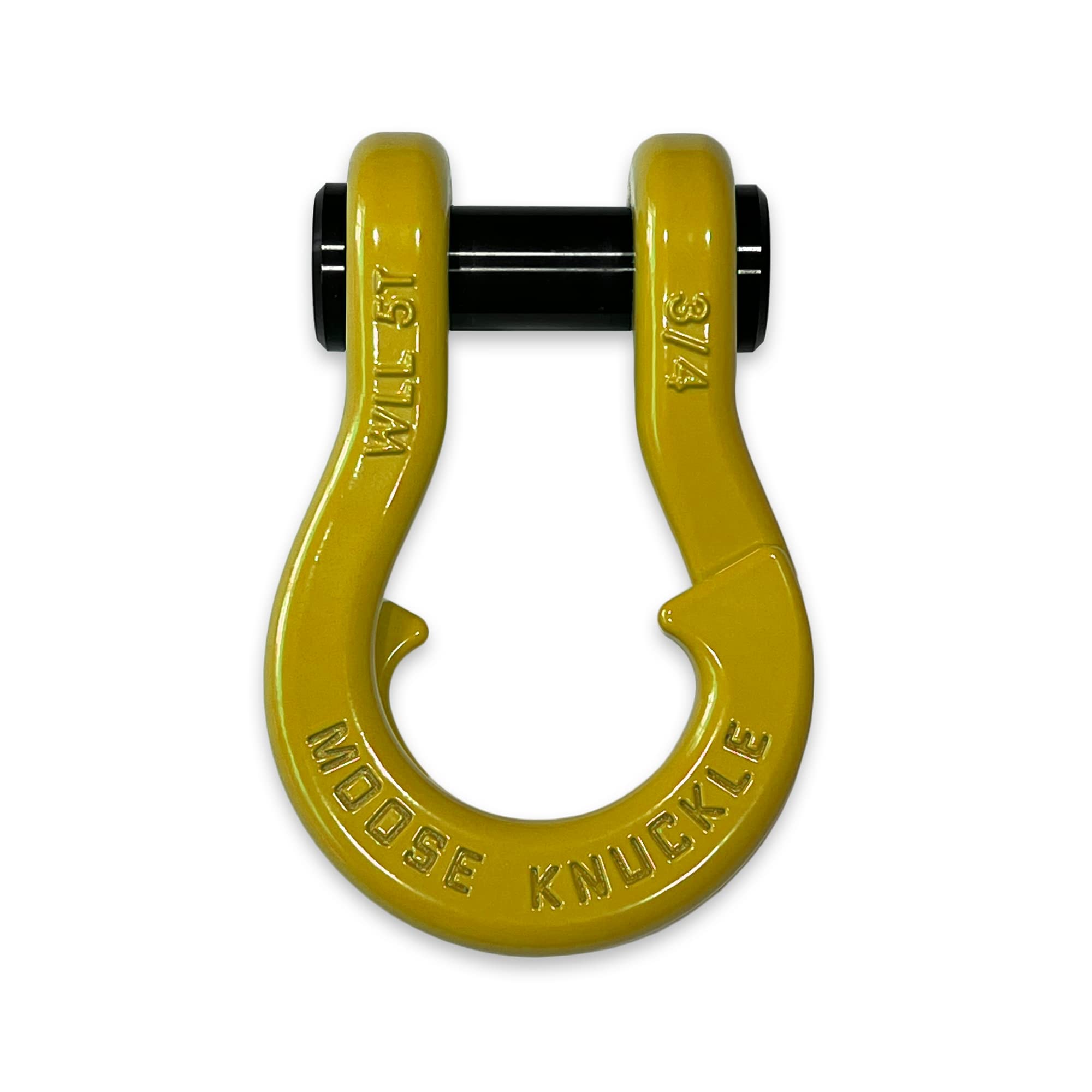 Moose Knuckle Offroad Jowl Split Shackle | 10,000 LB WLL - D Rings Heavy Duty Off Road Tow Truck Accessories | Off Road Forged Carbon Steel Shackle - Detonator Yellow