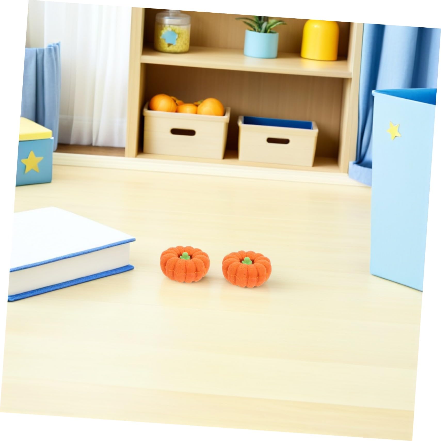 TOYANDONA 80 Stück Kürbis Radiergummis Mini Gemüse Radierer für Herbst Partyfüllung Klassenzimmer Stifte Radiergummi Lehrer Belohnung Halloween Thanksgiving Geschenk Orange