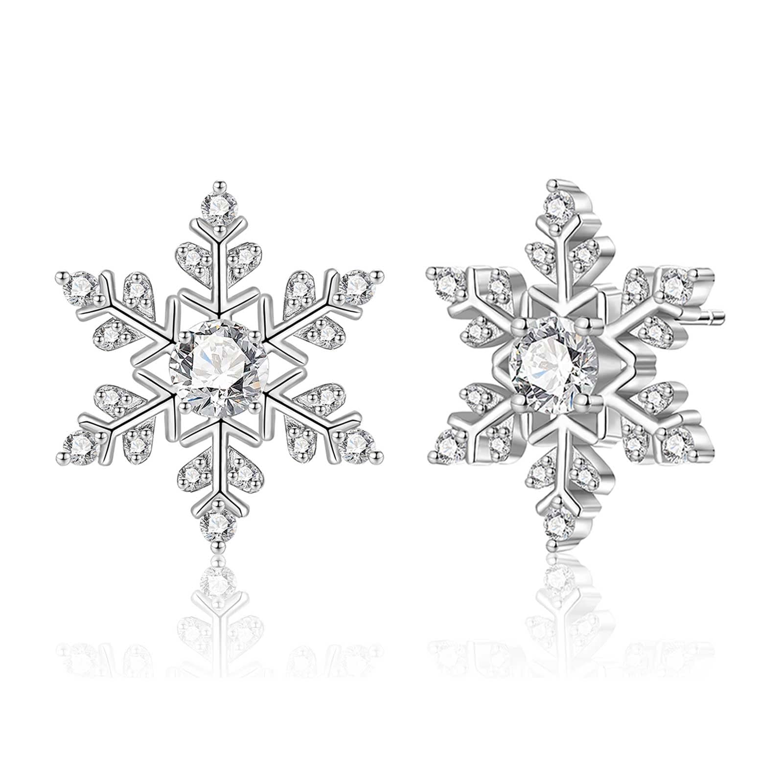 Orecchini a perno in argento sterling 925 a forma di fiocco