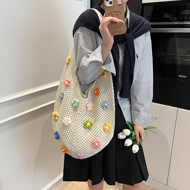 Bolso de malla para playa estilo bohemio miniatura 7