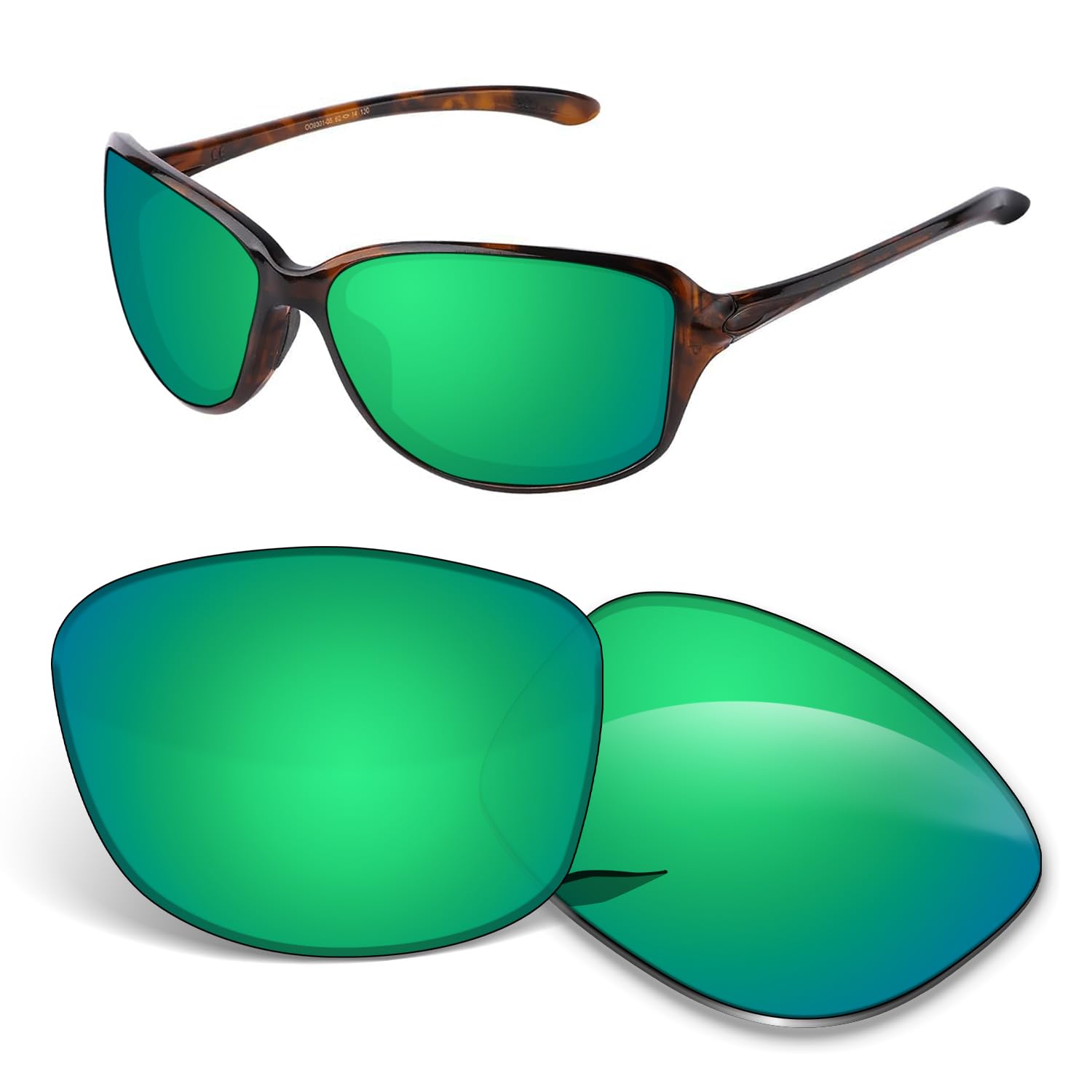 Lentes de repuesto de 1,5 mm compatibles con gafas de sol Oakley Cohort OO9301 de 62 mm, antiarañazos y resistentes a los impactos