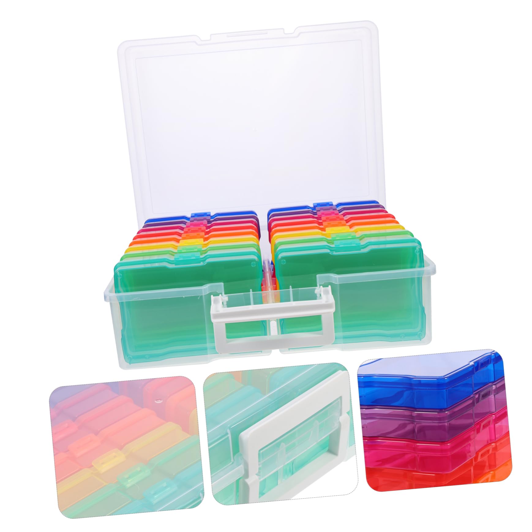 NUOBESTY Kunststoff-aufbewahrungsbox Für Fotos Als Grußkarten-organizer Kartenaufbewahrungsbox Mit Transparentem Design Foto-aufbewahrungsbox Als Schmuckschatulle Leicht Tragbar Für Ordnung