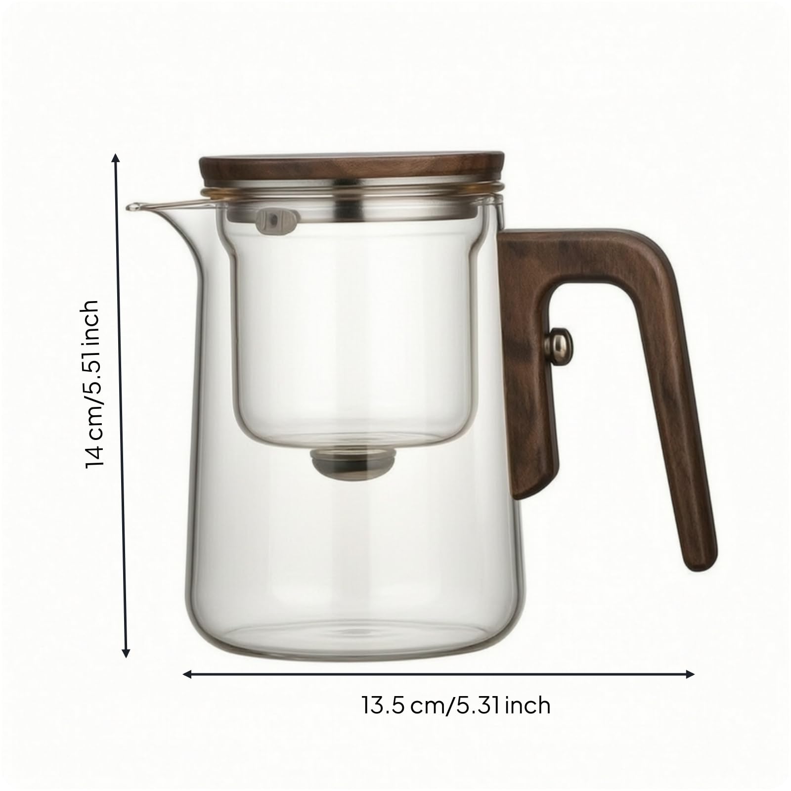 Teiera con Infusore Resistente Al Calore, Trasparente, color to 1, 600ML