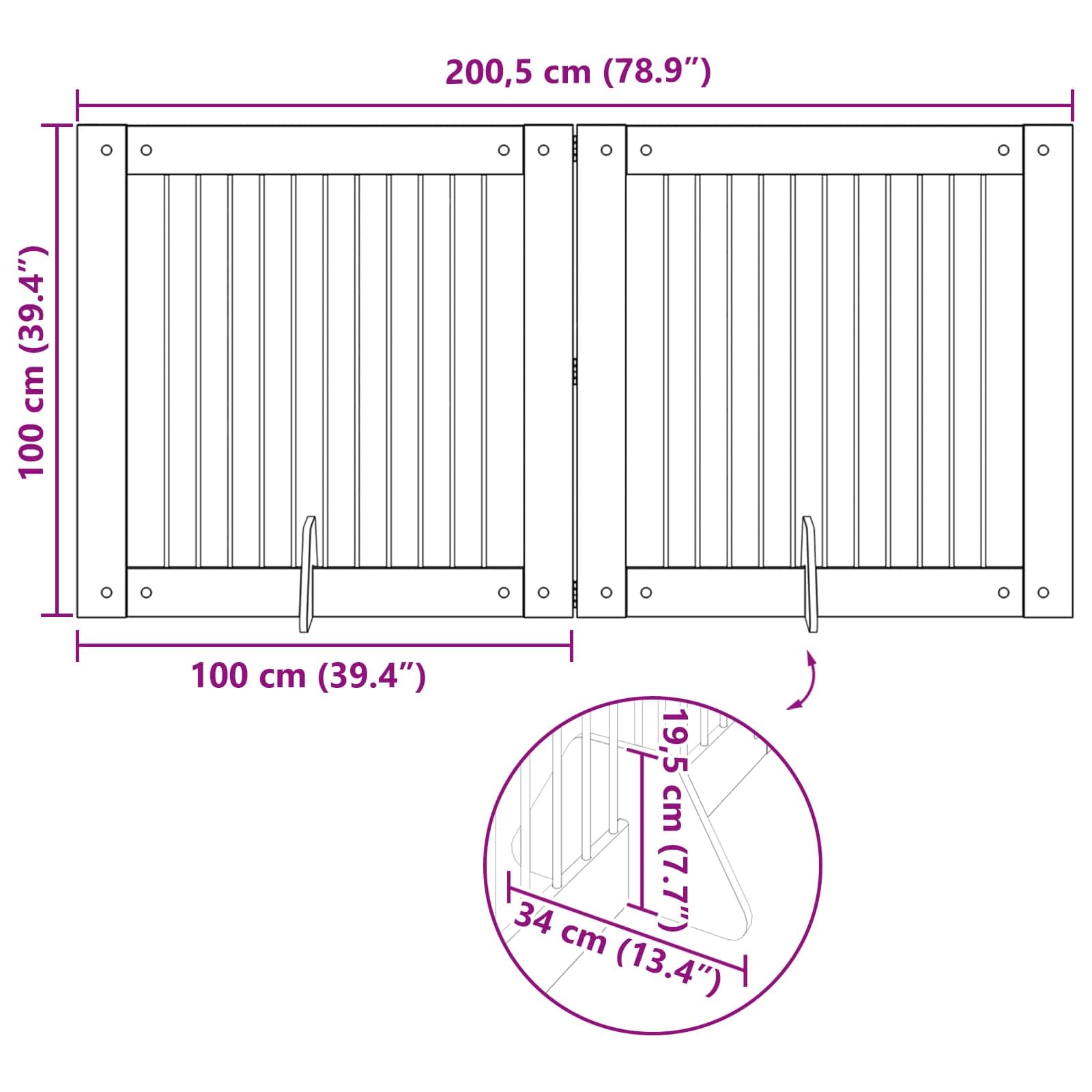 Perrera plegable para perros con soporte de madera reciclada de 200,5 cm para uso en interiores y exteriores, resistente a la intemperie, portátil y ahorra espacio para mascotas