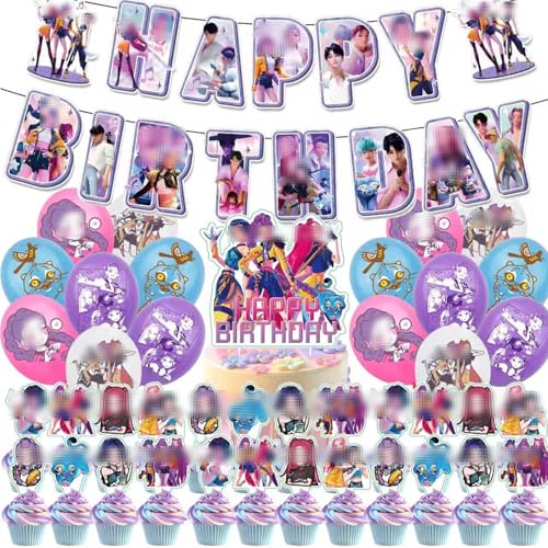 Happy Birthday Party Decorations Party Supplies - Happy Birthday Banner Balloons Cake Topper Fans
