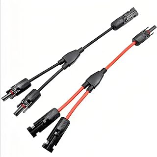 Solarkabel Y-Verteiler, 1 Paar Solarpanel Y Stecker 2Y1 Fotovoltaik Kabel Y-Zweig Stecker für Balkonkraftwerk Solaranlage Steckerfertig, Solaranschluss,Steckverteiler,Abzweigstecker,Solaranschluss