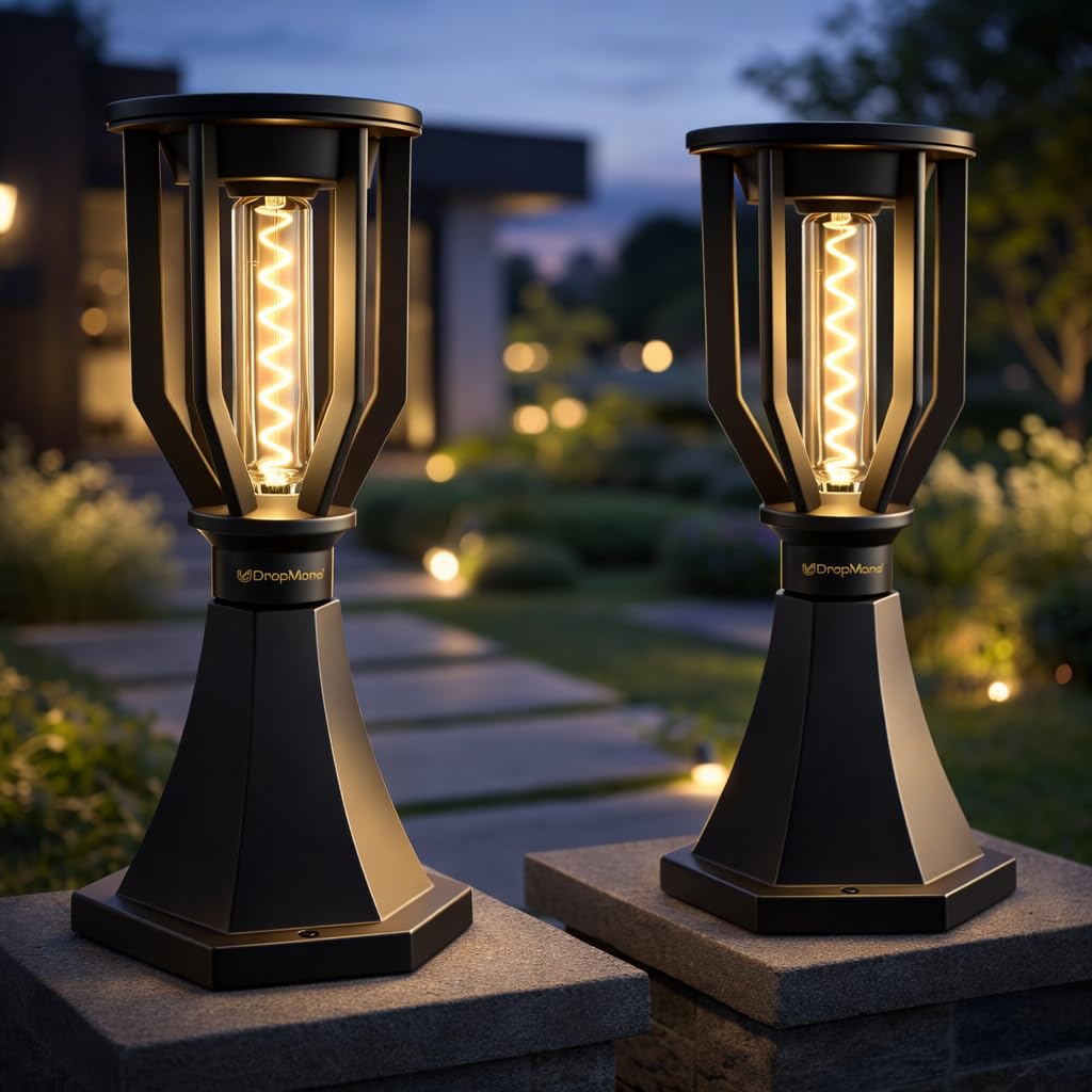 Spiral Solar Powered Outdoor Gate Light | Pack of 2 | Decorative | LED Warm White | Waterproof Garden, Fence & Pillar Lamp-picture-46