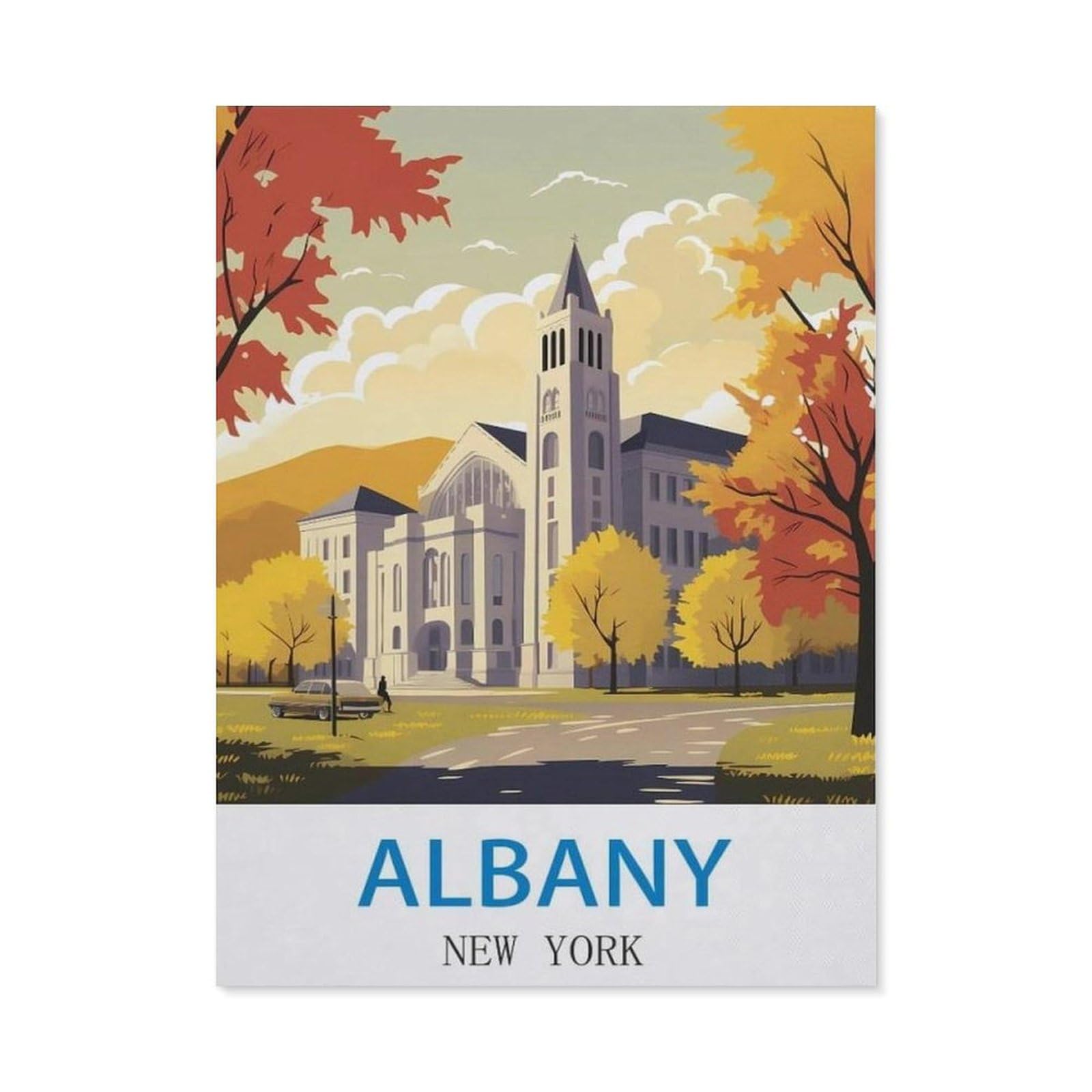 Albany New York，Funny Poster Wall Art Decor Metal Sign Poster(30x40cm）12x16 inch-ED51