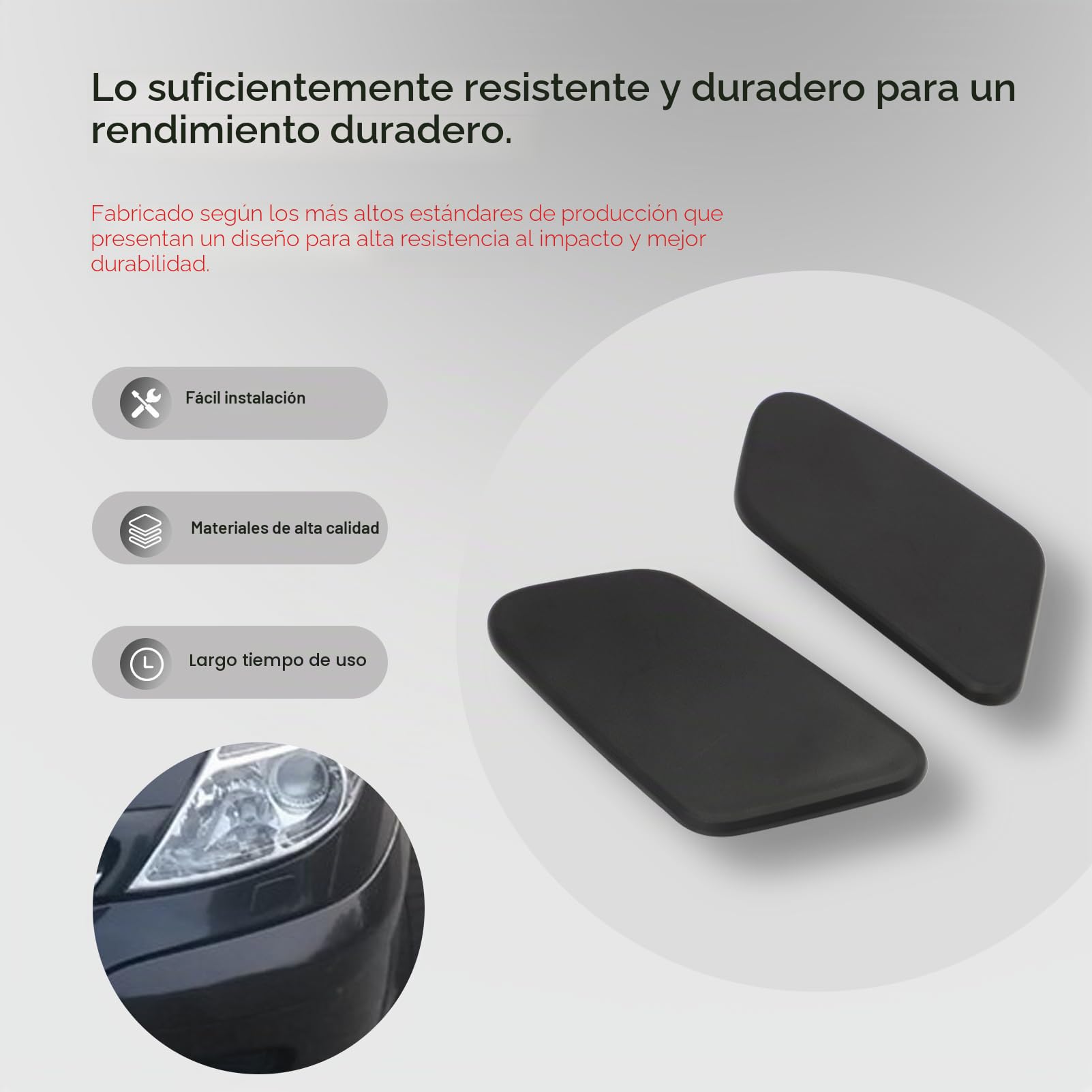 2 piezas de cubierta de lavado de faros para C8 desde 2002, cubierta de boquilla de pulverización, cubierta de parachoques izquierda y derecha 6438.K7, 6438K7, tapa de cubierta de limpieza de