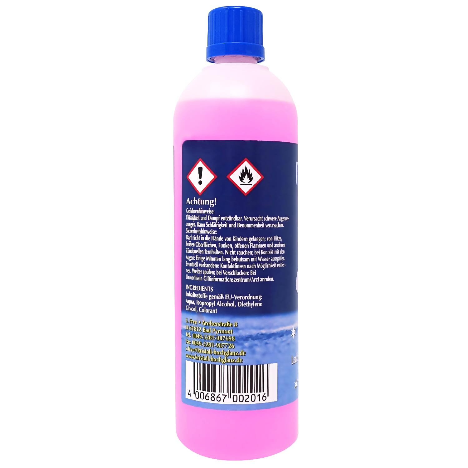 Kristall Hochglanz-Konzentrat - effektives Mittel zur nachhaltigen Reingung von Fenstern, Autoscheiben, Spiegelglas, Fliesen, Marmor und Lack , 15er Pack (15 x 250ml)