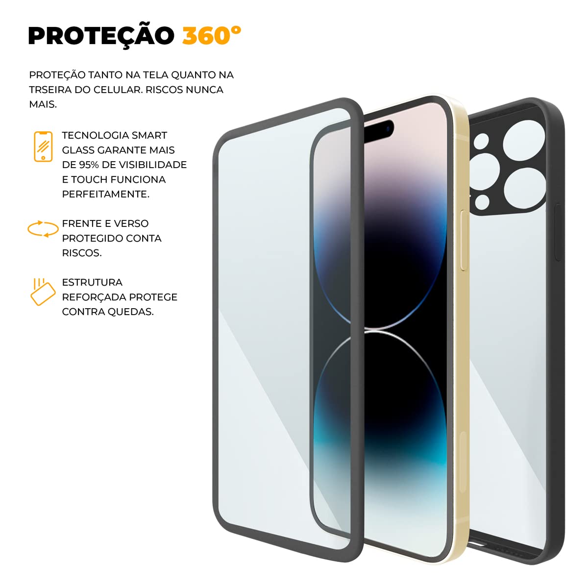 Gshield Capa Case Capinha 360 Frente e Verso para (iPhone 14 Pro