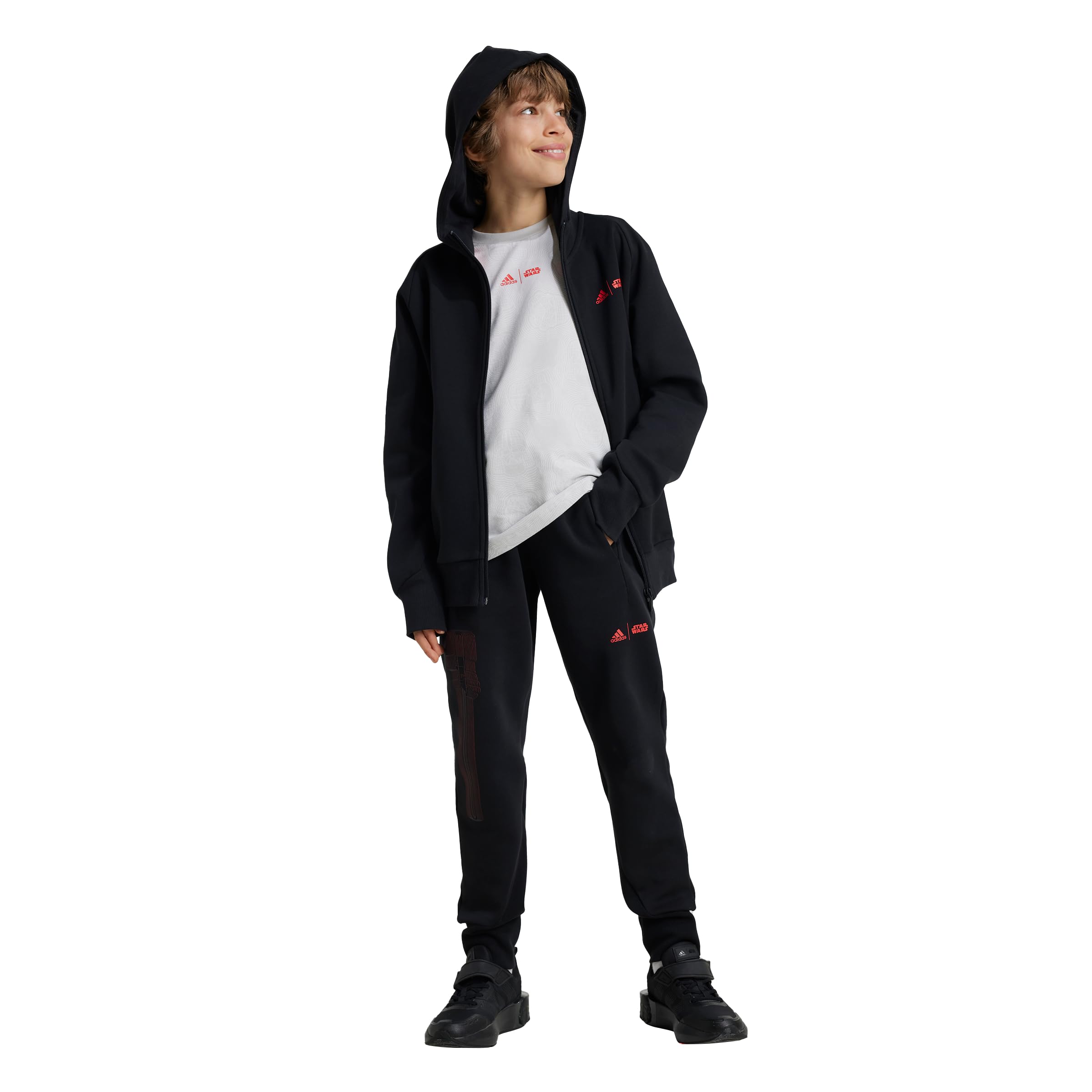 adidas Unisex Kid's Star Wars Z.N.E Pants, Black/Bright Red