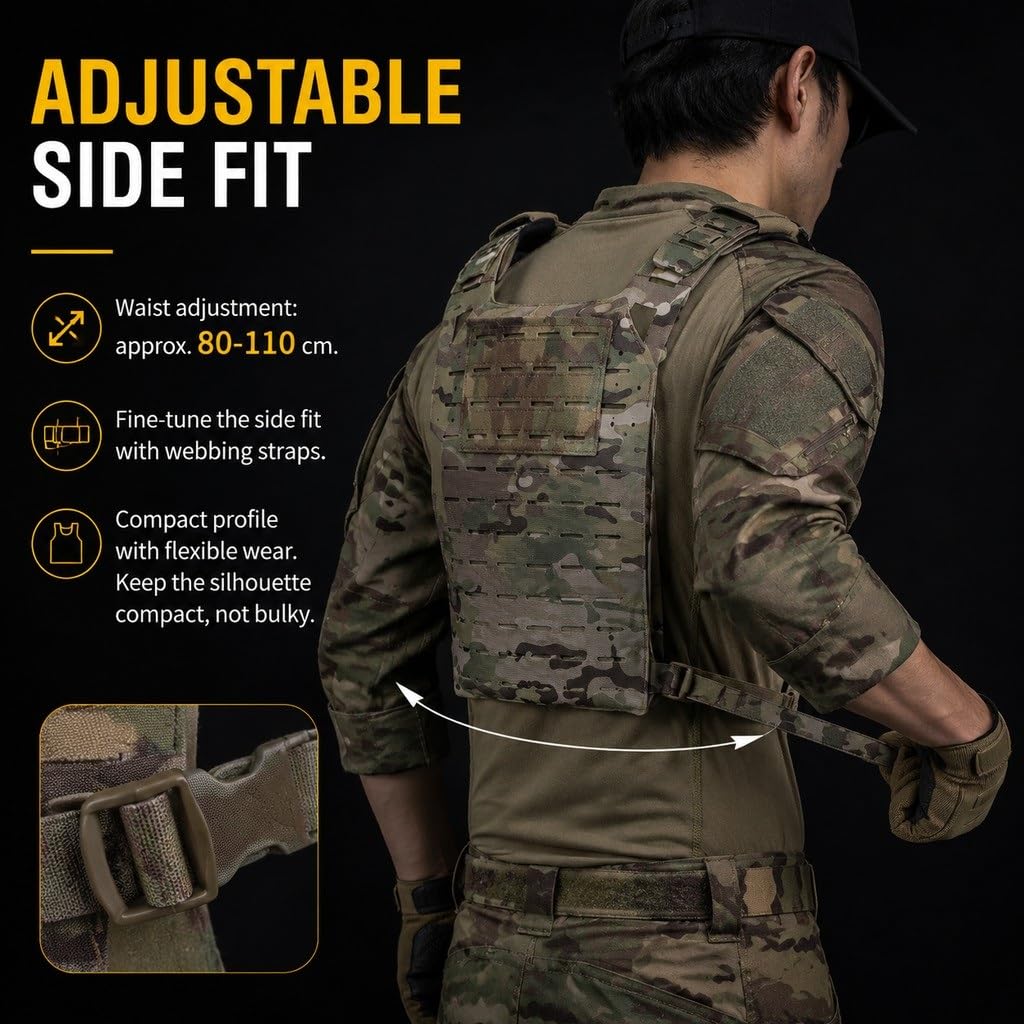 Chaleco Táctico SF V2 Molle Ligero Ajustable Con Bolsa De Almacenamiento Y Asa Rescate, Compacto For Exteriores