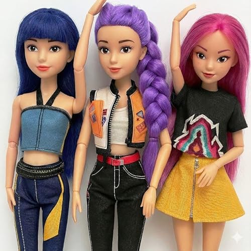 XEANCO Kpoop Deemon Pack of 3 Dolls with Music, Deemon Hunters Figures, Inspired Collectible Toy Models for Kids, Desktop Display, Birthday Gifts and Party Decor