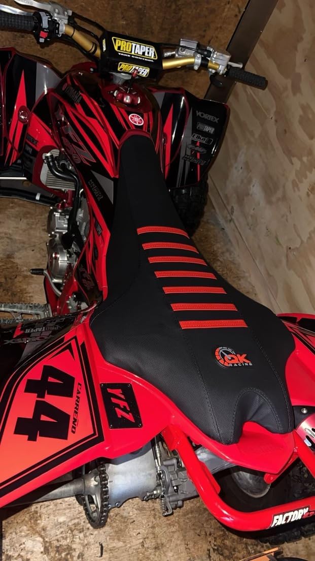 ATV Seat Cover for Yamaha YFZ450 R yfz 450R 450r Seat Cover 2009-2021 (Black/red)