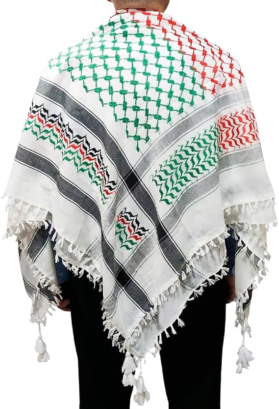 Shemagh (Keffiyeh) Bleu Style Arabe/palestinien - 120x120 Cm - Coton, Fait Main En Inde - Neuf