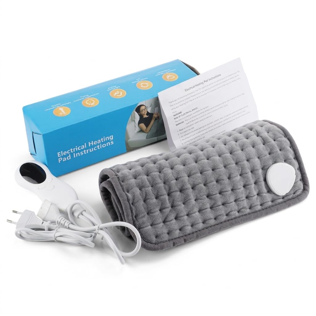 Electric Lumbar Blanket, Thermal Pad with 10 Temperature Modes, Portable Mat, Auto Shut Off, for Back, Neck, Shoulders and Belly, 30 x 60 cm