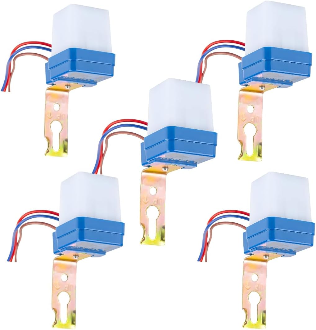 BT31P2 White Water Proof 230Volt Auto Day/Night on and Off Photocell, Ldr Sensor Switch for Lighting (5 Pic Pack), Relay, 1_way