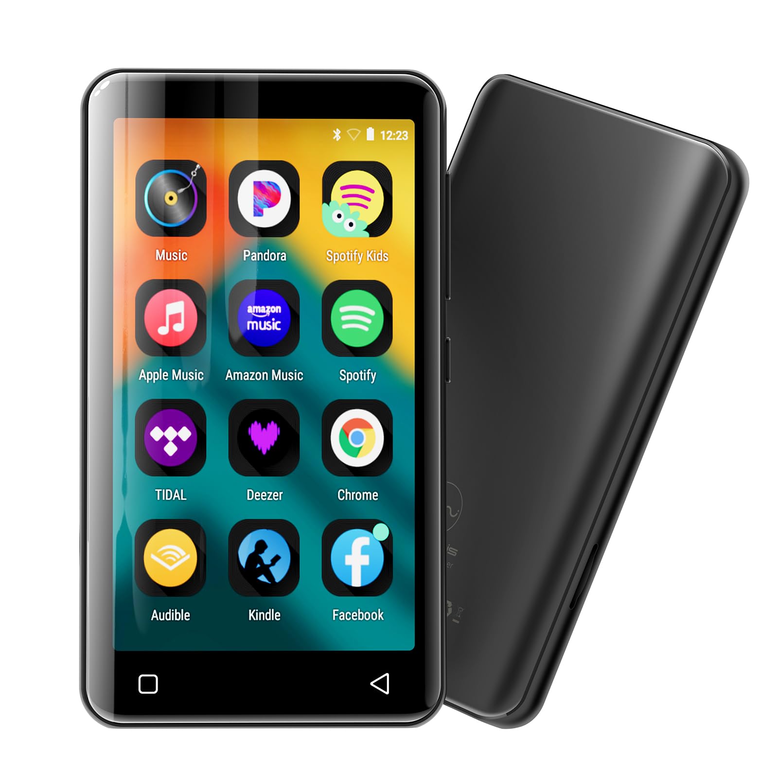 Innioasis 80 GB Reproductor MP3 con Bluetooth y WiFi, Reproductor de música Mp3 y Mp4 ave Spotify, Kids, Tidal, Deezer, Reproductor de vídeo con pantalla táctil de 4 pulgadas, 1080 P(negro)