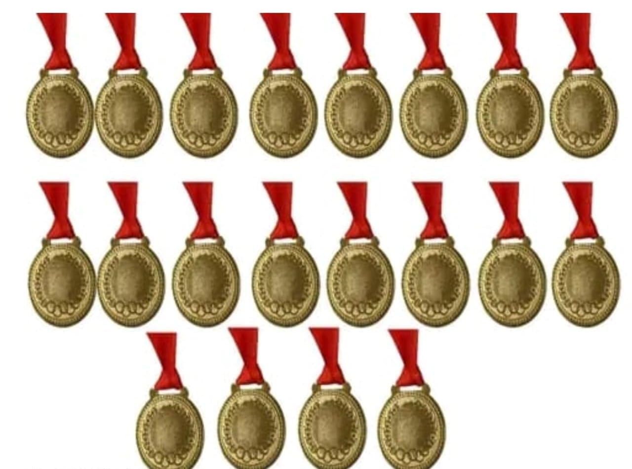 Premium Winner Medals with Ribbon, Sports Competition Awards, School Achievement Recognition, Gold Metal Medals (Gold Pack of 20)-picture-18