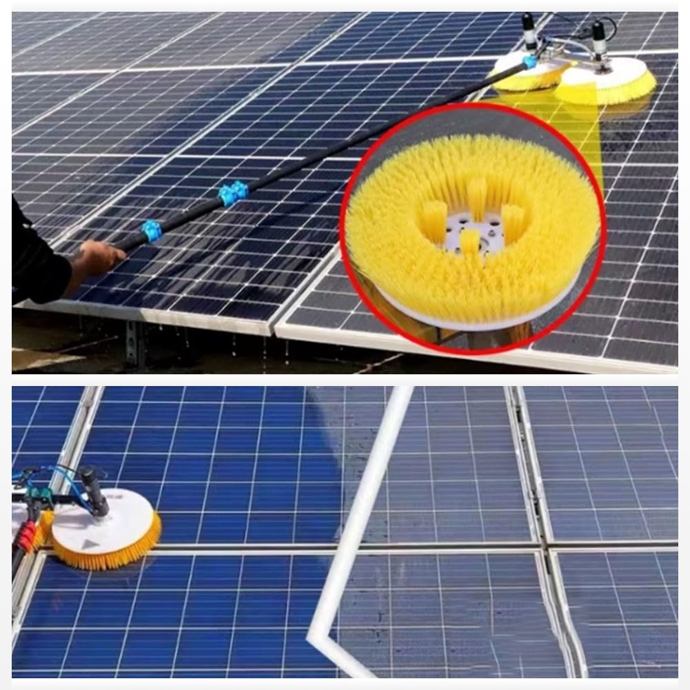 Kit Pulizia Pannelli Solari E Finestre | Asta Telescopica 7m Con Spazzola 35/55cm | Alimentazione Ad Acqua - Foto 5