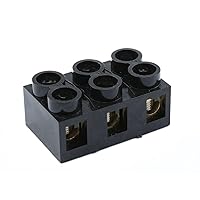 Vista 6 de Meuey Lyot-500V 60A 3 Position Double Row Screw Terminal Block Double Row Electrical Barrier panel-2pcs