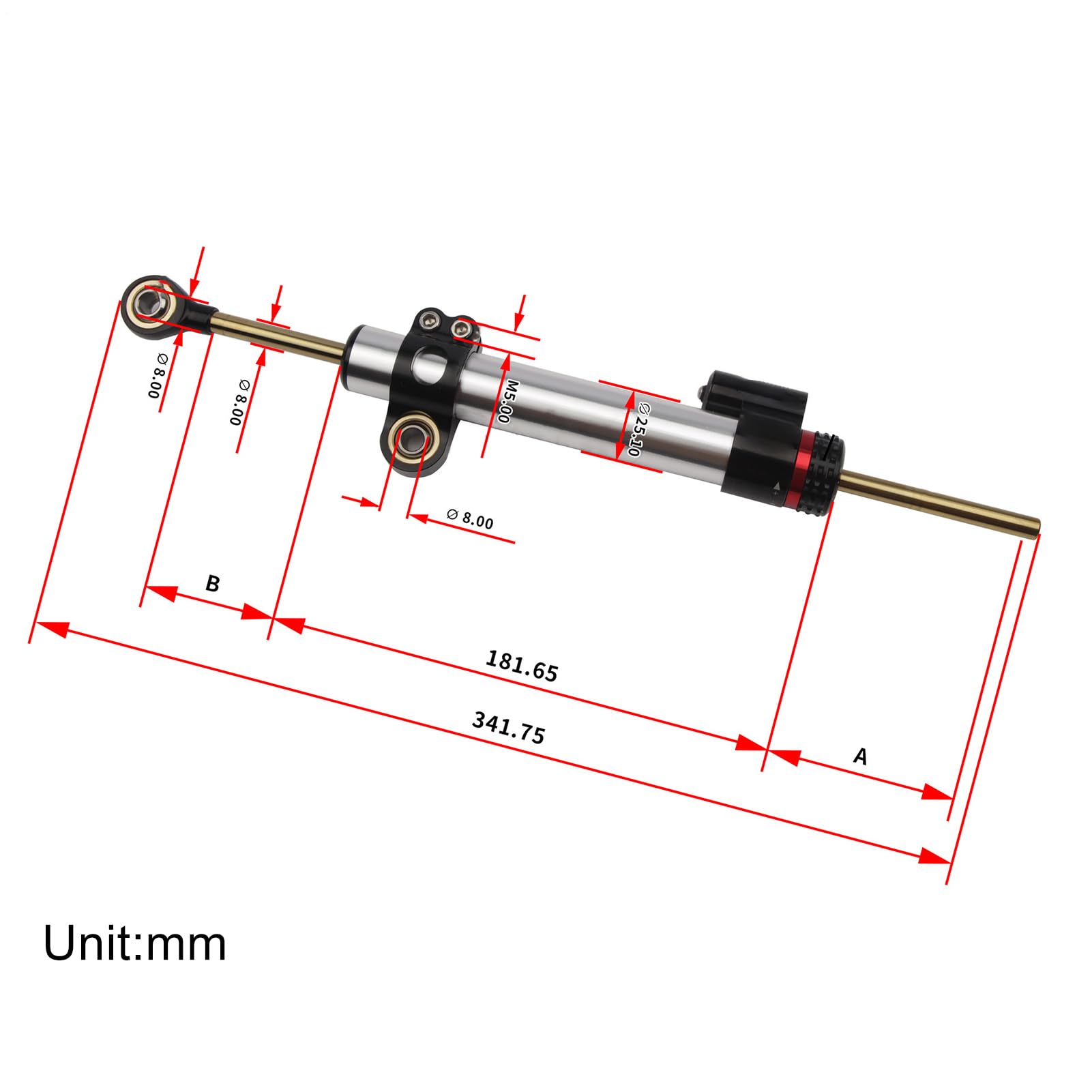 AKLOSIPY Lenkstabilisator Für Motorrad - Einstellbarer Dämpfer Aus Aluminiumlegierung