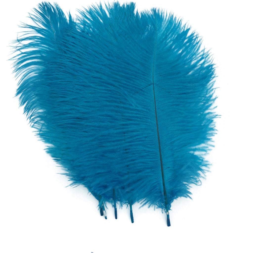Shekyeon Turquoise 10-12inch 25-30cm Ostrich Feather Home Decoration DIY Craft Pack of 10 — image 1