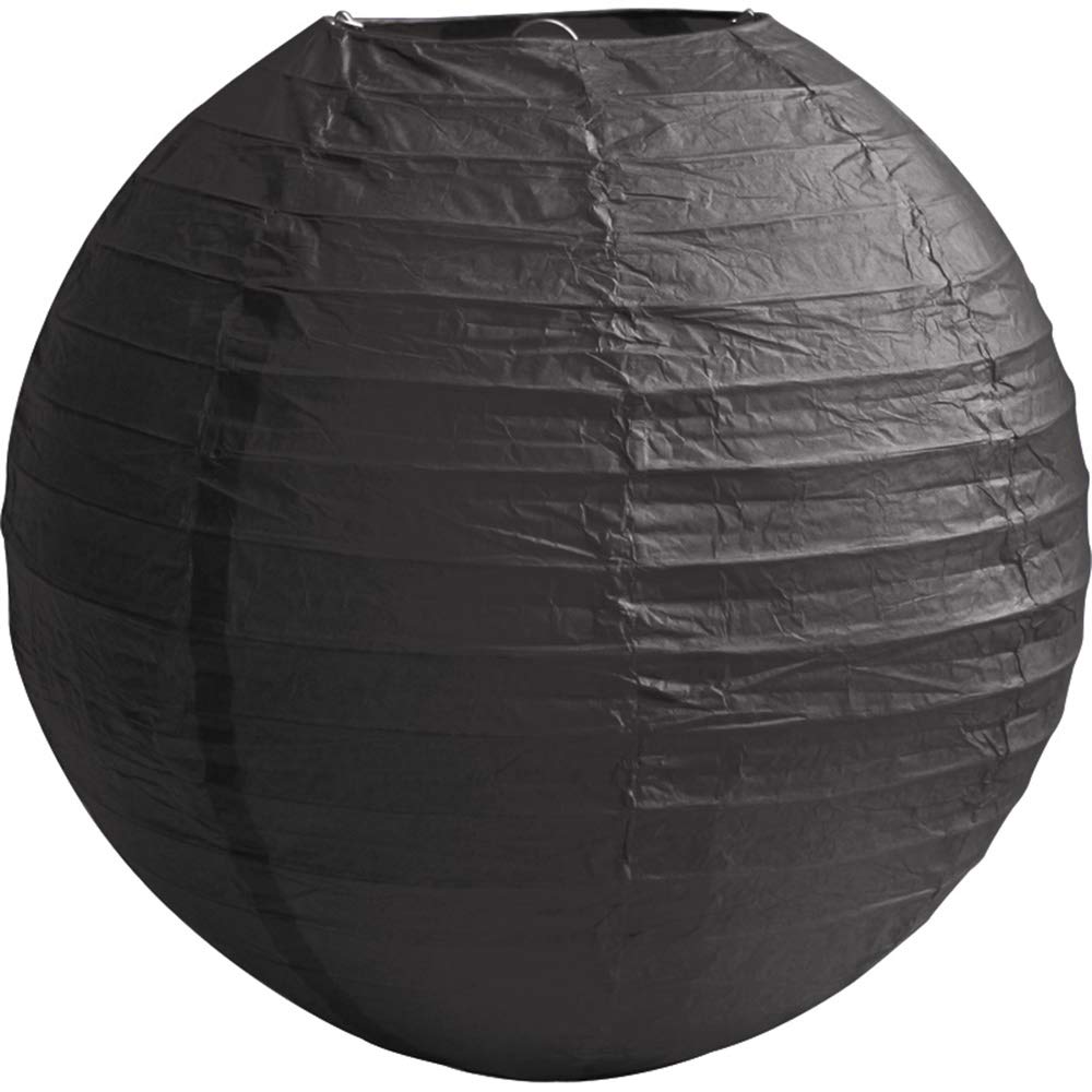 Time to Sparkle Tissue Paper Round Lanterns LampShade Lamp Shade Wedding Birthday Party Decoration | Black, 18"(45cm) |
