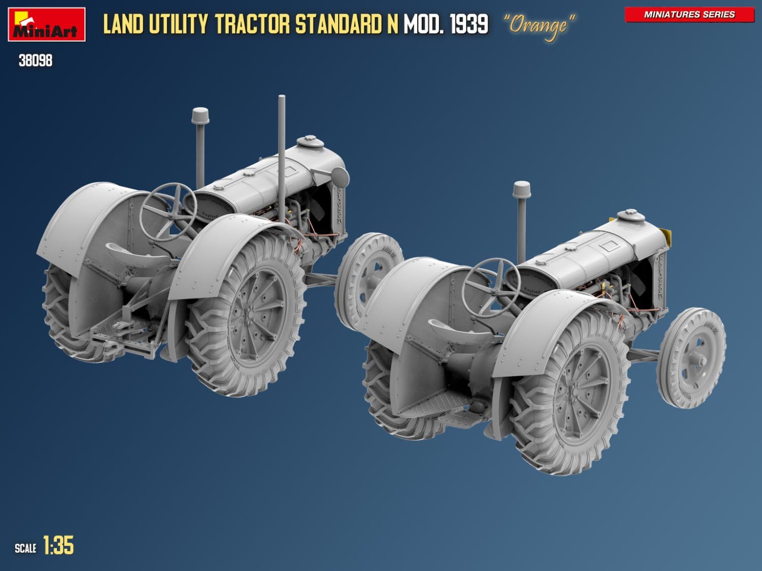 Mini-Art MA38098 Land Utility Traktor Standard N Orange 1939 Modell, Kunststoffmodell