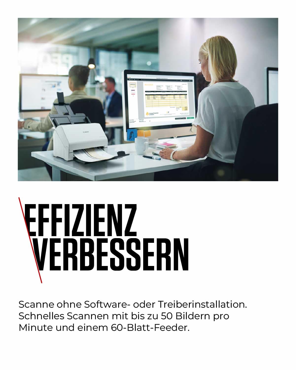 Canon Scanner imageFORMULA R30 | Dokumentenscanner | Duplex Scanner mit Einzug für Homeoffice & Büro mit USB Kabel | 60 Blatt Einzug | Plug & Scan CaptureOnTouch Lite Software | Integrierte OCR I PDF