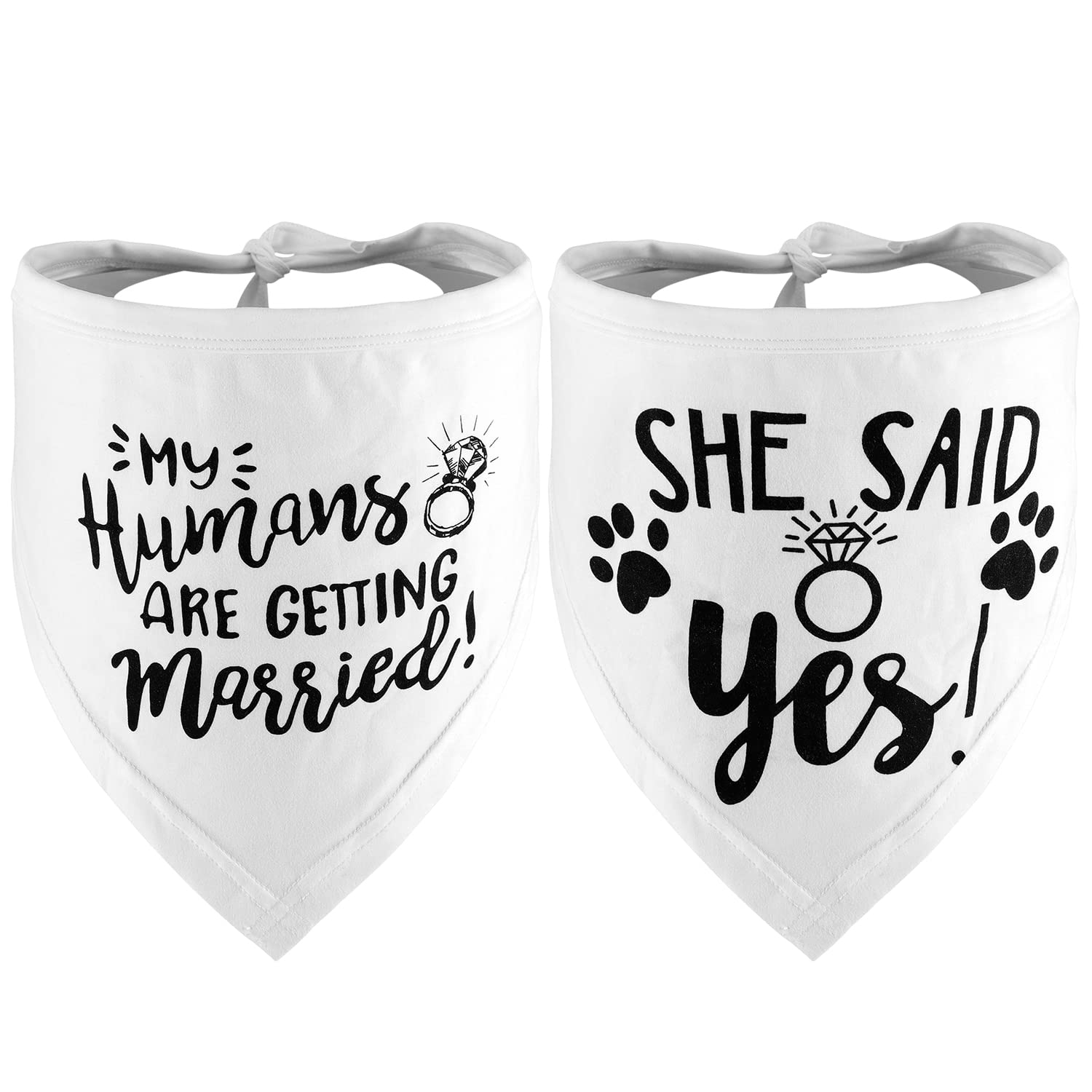 Regalo de compromiso, pañuelo para perro de boda, bufanda para perros pequeños, medianos, grandes, 2 unidades