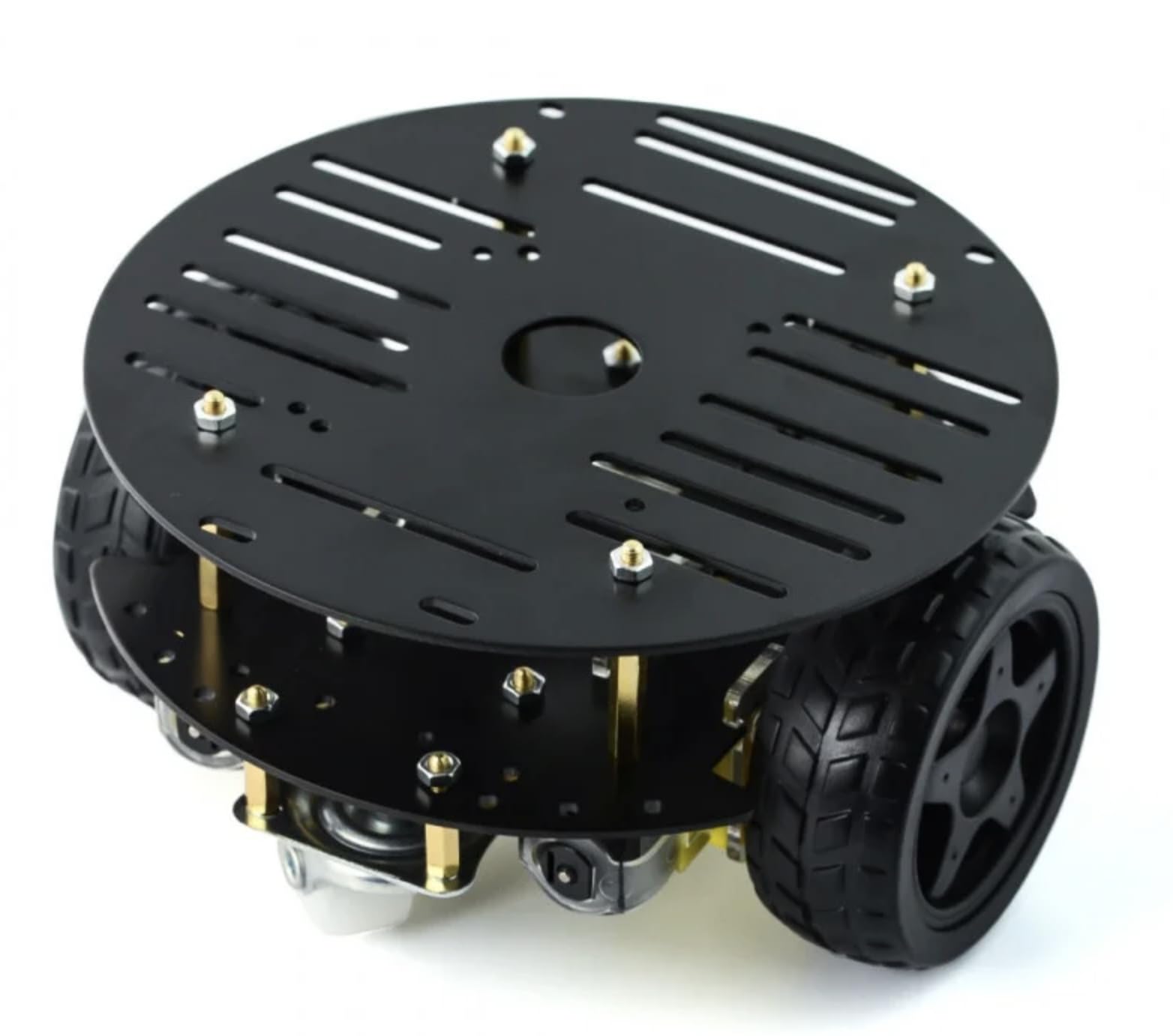 2WD Round Acrylic Robot Chassis, Black-picture-17
