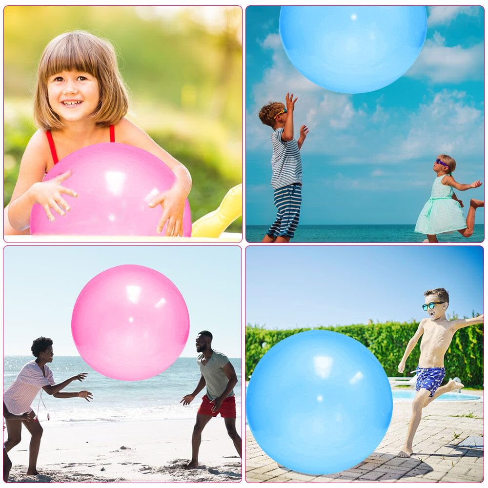 Lot 3 Ballons Gonflables Bulle TPR Résistants - 50cm - Couleurs Assorties - Jeu Extérieur