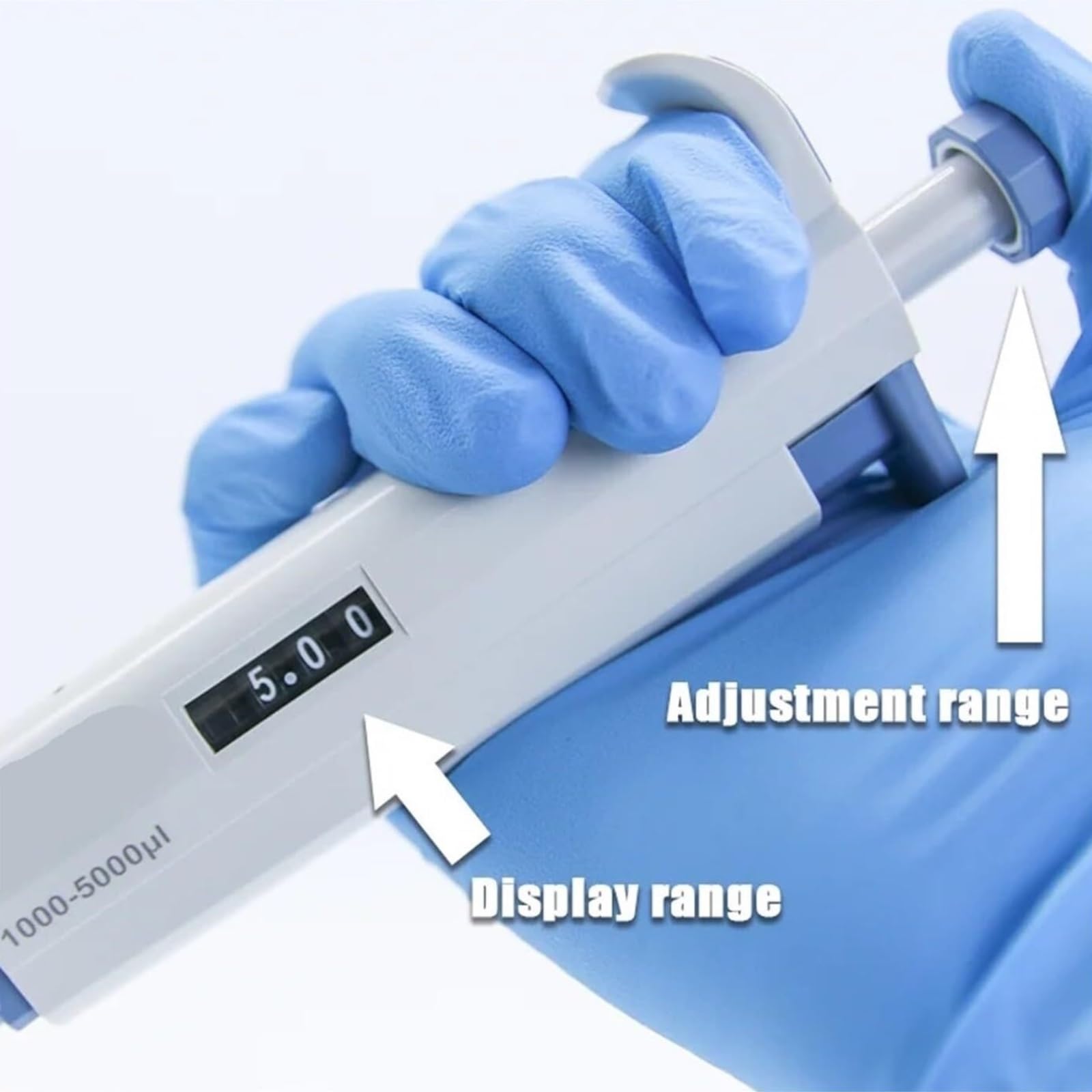 Pipeta Dispensador Digital De Inyección Muestra Micropipeta, Pistola Pipeta Laboratorio Ajustable Un Solo Canal para laboratorio(500-5000ul)