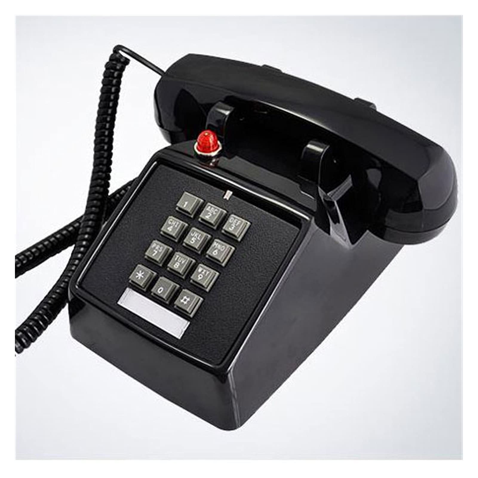 Teléfono Fijo con Cable de diseño Retro: clásico Vintage Antiguo con dial de botón, Mesa de Escritorio, Oficina en casa, Auricular con Cable en Espiral con dial de botón, Conector telefónico está