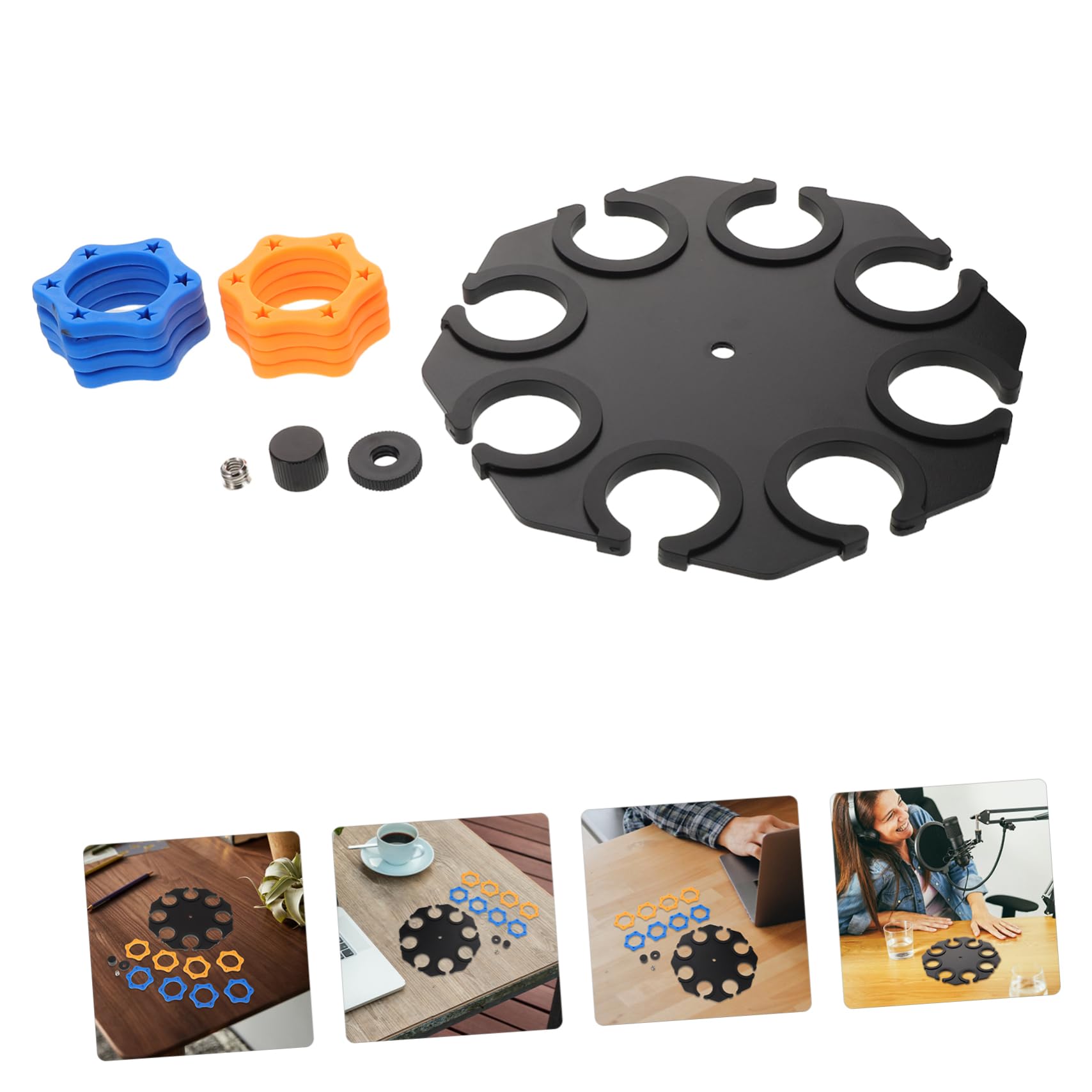 IMIKEYA Supporto per Microfono Vassoio Portaoggetti Design Anti-vibrazioni per Ridurre Rumori Compatibile Microfoni Portatili e Multi-microfono per Registrazione Live Studio