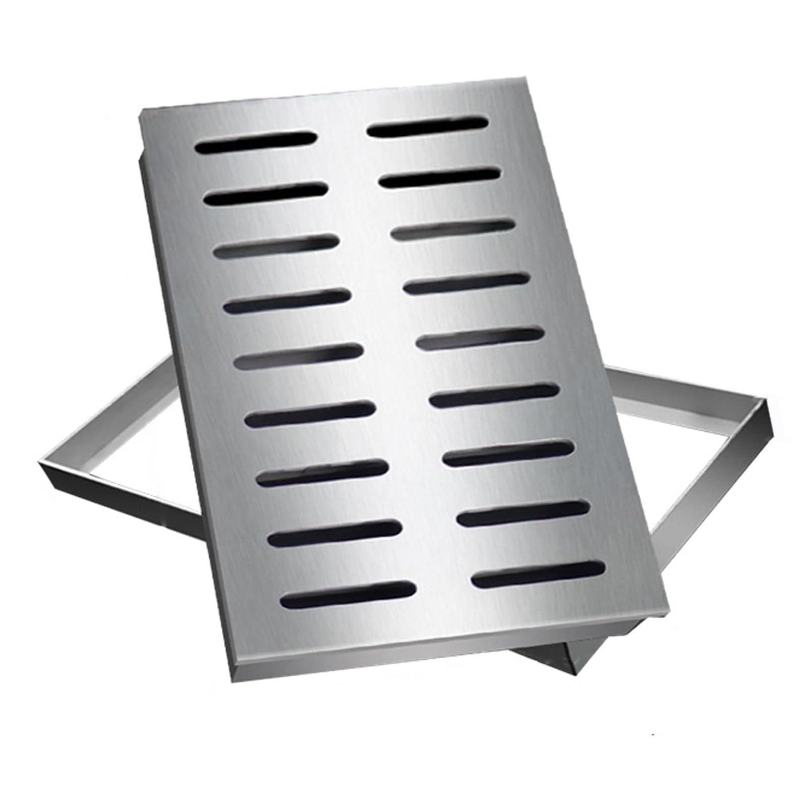 Grille de drainage extérieure inox 30x50 cm couvercle de bassin d'eau de pluie trottoir
