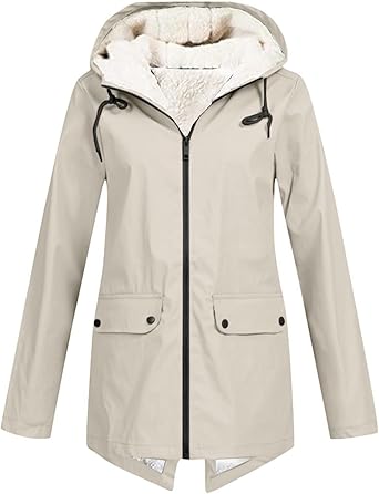 OIOLOYJM Yellow Rain Jacket Womens Waterproof with Hood Light Weight Jackets for Women Casual Fall Winter Plus Size Raincoat