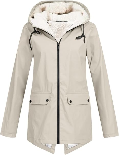 OIOLOYJM Yellow Rain Jacket Womens Waterproof with Hood Light Weight Jackets for Women Casual Fall Winter Plus Size Raincoat