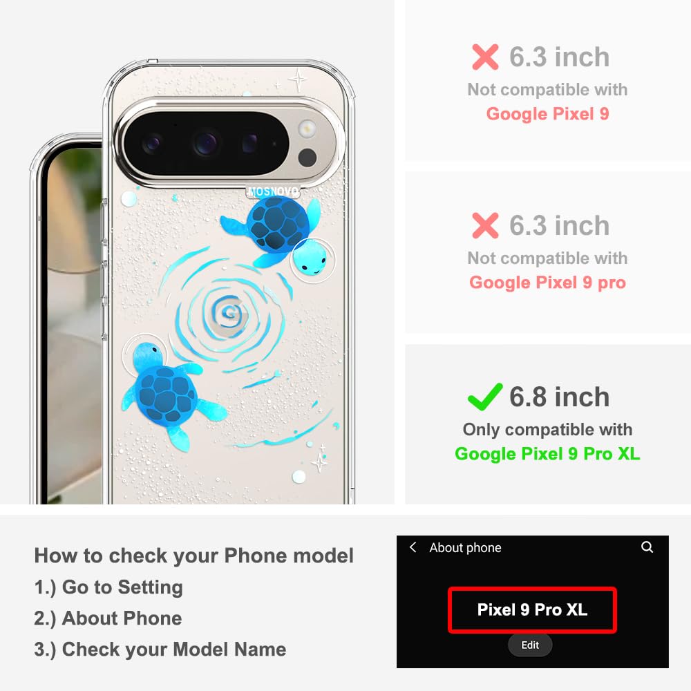 MOSNOVO Case for Google Pixel 10 & Pixel 10 Pro, [Buffertech 6.6ft Military-Grade Drop Protection] [Anti Peel Off Tech] Clear TPU Bumper Phone Case Cover Design - Cute Cherry — view 268