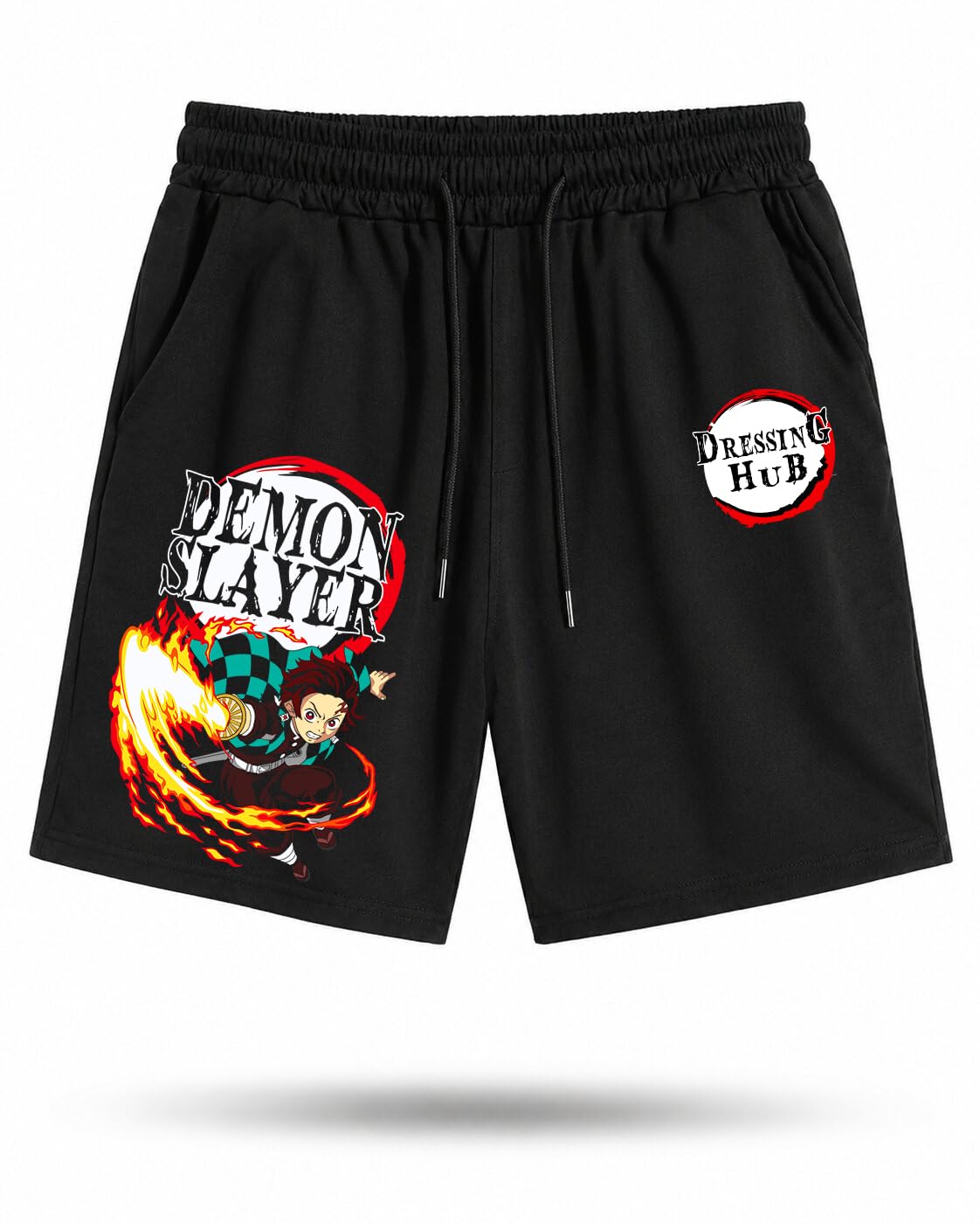Demon Slayer Blazing Dance Fire Men's Graphic Shorts-image-44