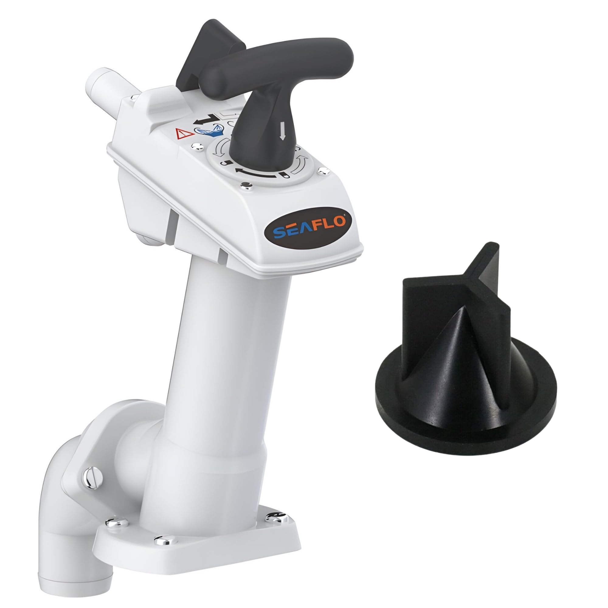 SEAFLO Manual Toilet Pump Flush Handle Kit - Compatible with SEAFLO and JABSCO Marine Toilets - Twist 'n' Lock Safety Pump Assembly for Marine Toilets