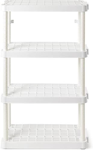 Miniatura 4 de Gracious Living Estantería de servicio mediano ventilada ajustable de 4 estantes de 14 x 32 x 54.5 pulgadas, sistema organizador para el hogar,